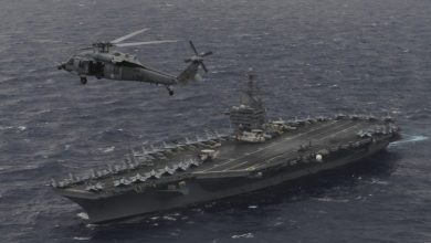USS Nimitz during exercises with the Indian Navy and Japan Maritime Self-Defense Force in the Bay of Bengal, July 2017