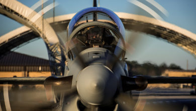 A-29 Super Tucano propellor spins
