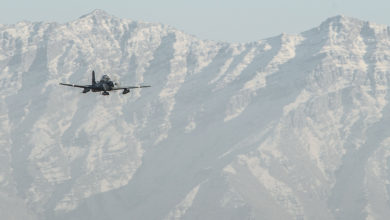 Afghan air force A-29 Super Tucano light air support aircraft