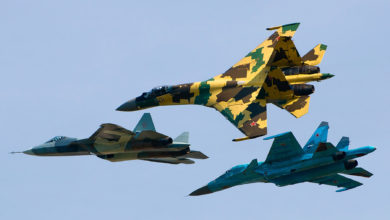 Russian Su-35S, Su-34 and T-50