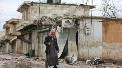 A civilian in the Syrian town of Afrin