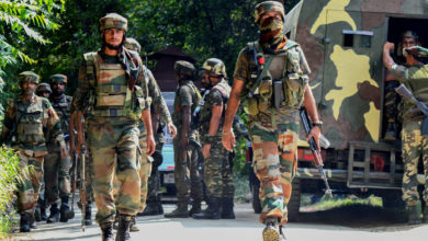 Indian Army soldiers on patrol in Kashmir