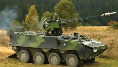 Spike missile launched from APC