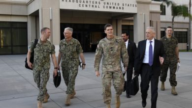 U.S. Army Gen. Joseph Votel and Secretary of Defense James Mattis