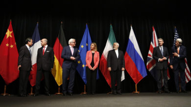 Foreign ministers announce the Iran nuclear deal (JCPOA)