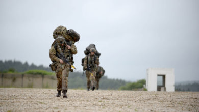 British Paratroopers training alongside NATO counterparts during the multi-national Exercise Swift Response in Germany in June 2016.