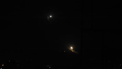 Syrian air defense systems during an Israeli airstrike
