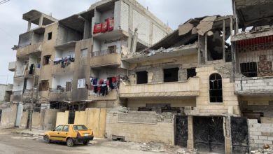 Ruined Raqqa, Syria building