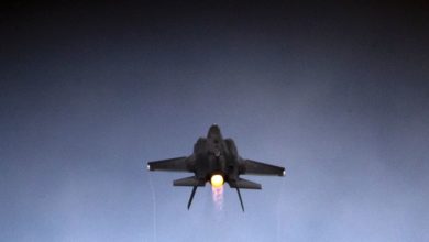 An Israeli Air Force F-35 Lightning II fighter jet seen at the Hatzerim air base.