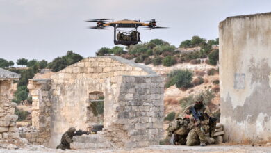 Royal Marines successfully receiving bergan drops from Malloy Aeronautics heavy lift drone