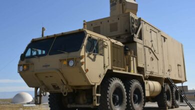 The HEL-MD laser system mounted on a standard Army heavy expanded mobility tactical truck