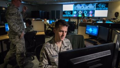 US Air Force soldiers and cyber-warfare specialists