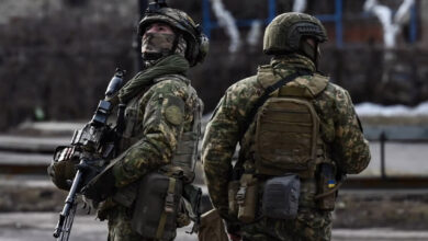 Ukrainian troops patroling in eastern Ukraine