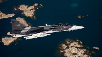 Gripen E launches Meteor missile.