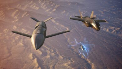 F-35 fighter with combat drones
