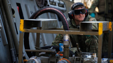 Petroleum Operator Private Chris Hornby from 17th Sustainment Brigade pumps fuel from an LCM8 to land during Exercise Overland - Nautical Petros 22, at Cowley Beach Training Area in Queensland. *** Local Caption *** Petroleum Operators from 17th Sustainment Brigade conducted Exercise Overland - Nautical Petros 22 (EX ONP 22), at Cowley Beach Training Area in Queensland, the 1st to the 19th of August 2022. EX ONP 22 aimed to qualify Petroleum Operators in the collective operation and supervision of a suite of petroleum capabilities. This included establishing bulk fuel storage areas, Inland Pipeline Distribution System, Advanced Fuel Quality Control and more. At the core of the Exercise was the demonstration of the ADFs capability of moving fuel from a ship to land without support from fixed infrastructure, which falls into its light ship-to-shore transfer capability.