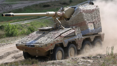 RCH 155 remote-controlled wheeled howitzer.