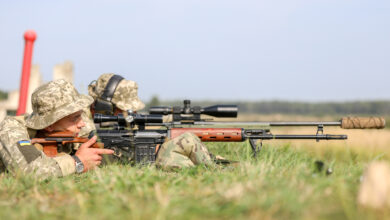 Soldiers of Task Force Carentan joined Combat Training Center-Yavoriv OC/T's and the 10th Mountain Assault Brigade as they conducted marksmanship training with the SVD and M700 sniper rifles, Aug. 29. (U.S. Army photo by Sgt. Justin Navin)