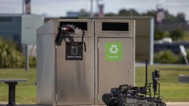 A bomb disposal robot from the Queensland Police Service identifies a suspicious package placed outside of the Country Bank Stadium as part of Exercise Austral Shield 22 in Townsville, Queensland. *** Local Caption *** Exercise Austral Shield 2022 is designed to exercise the Australian Defence Forces short-notice contingency reaction in the execution of Domestic Security Response options to a domestic security threat, in accordance with Part IIIAAA of the Defence Act 1903. Held this year in Townsville, the exercise utilises a Special Operations element and Reserve forces mobilised from Sydney and Brisbane at short notice to assist the Queensland Police Service in the execution of Domestic Security Response against a simulated terror threat. Exercises like Austral Shield are an essential part of maintaining an agile and ready force. The Australian Defence Force maintains short notice and specialist capabilities that may be called upon, under Commonwealth direction, to assist the civilian authorities in responding to violent incidents, including terrorism.