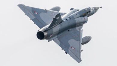 French Air and Space Force Mirage arrives at Rovaniemi Air Base, Finland ready for exercise Arctic Challenge