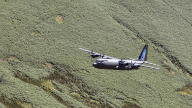 Pictured is a Hercules C-130J from 47 Sqn, on a final flypast before its forthcoming retirement. A flypast to mark the forthcoming retirement of the Hercules from RAF service took place across all four nations of the United Kingdom on Wednesday 14 June. The first Hercules arrived at Marshall’s of Cambridge in December 1966 Hercules. Since entering RAF service, originally with 242 Operational Conversion Unit at RAF Thorney Island, it has operated across the globe in support of UK military and humanitarian relief operations. The transition to the 22-strong Atlas (A400) fleet and other air mobility aircraft has been ongoing for some time. 47 Squadron and the Hercules will continue to deliver on operations supporting UK defence objectives until 30 Jun 23.
