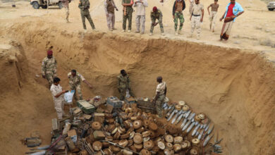 A joint Saudi-backed Sudanese-Yemeni military team removes and deactivates some 5,000 landmines on January 30, 2021 in Yemen's northern coastal town of Midi
