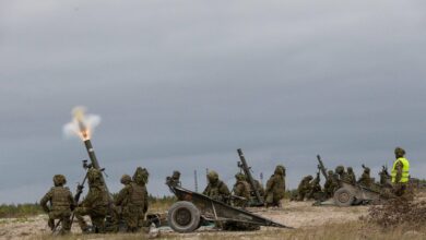 Estonian personnel fire weapon systems in Sirgala military training grounds