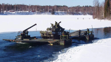Amfibiebro 400 amphibious bridge system.