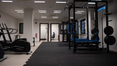 Exercise equipment is displayed inside the new Operational Support Team building at Incirlik Air Base, Türkiye, March 27, 2024. The new building is able to provide the OST their own space to work with their embedded squadron while also providing services to the wing. (U.S. Air Force photo by Staff Sgt. Suzie Plotnikov)
