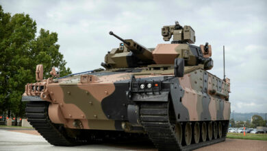 Hanwha Defence Australia REDBACK Infantry Fighting Vehicle at Russell Offices, Canberra.