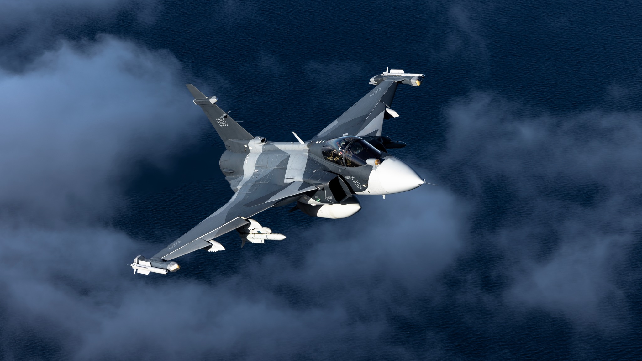 Jas 39 Gripen aircraft equipped carrying Meteor BVRAAM missiles. Photo: Saab/Swedish Defence Materiel Administration