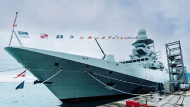 The Italian Navy's ninth European multi-purpose frigate (FREMM), the Spartaco Schergat (F598).