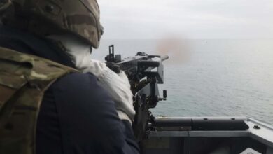 HMS Dauntless took part in a live-firing exercise shooting down drones.