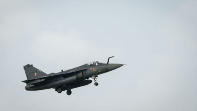 An Indian Air Force HAL Tejas takes flight during Tarang Shakti 24 Phase II at Jodhpur Air Force Station, Rajasthan, India, Sept. 6, 2024. Throughout TS24 Phase II, the Indian Air Force hosts a total of 28 countries, some of which are participating in and some of which are observing the multinational exercise aimed at strengthening partnerships that enhance a shared vision of a free and open indo-pacific. (U.S. Air Force photo by Senior Airman Sabrina Fuller-Judd)