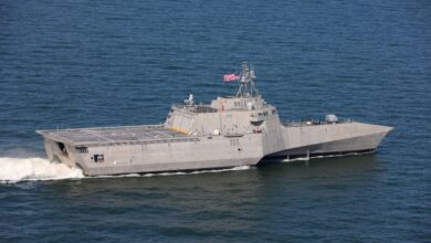 The future USS Pierre (LCS 38) conducts sea trials in Mobile, Alabama, June 2025. Pierre is the 19th and final ship marking the completion of the Independence-variant littoral combat ship (LCS) construction phase.