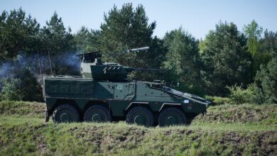 Tank fires Spike LR2 missile