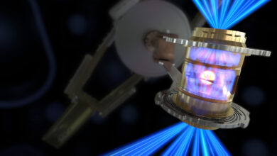 The process of fusion ignition. Photo: Lawrence Livermore National Laboratory