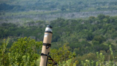 The Switchblade 600 Loitering Munition System launches during a live-fire exercise at Fort Hood, Texas.