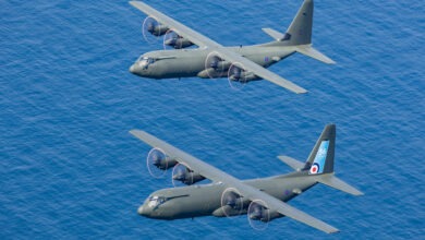 Pictured are Hercules C-130J from 47 Sqn, on a final flypast over the UK before its forthcoming retirement. Three RAF Hercules C130 aircraft have conducted a tour of the UK as a farewell tour ahead of their withdrawal from service at the end of June. The trio departed RAF Brize Norton at 10am, performing a set of flypasts across all four countries in the UK before returning to Brize Norton in the early evening. The first Hercules arrived at Marshalls of Cambridge in December 1966 Hercules. Since entering RAF service, originally with 242 Operational Conversion Unit at RAF Thorney Island, it has operated across the globe in support of UK military and humanitarian relief operations. The transition to the 22-strong Atlas (A400) fleet and other air mobility aircraft has been ongoing for some time. 47 Squadron and the Hercules will continue to deliver on operations supporting UK defence objectives until 30 Jun 23.