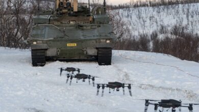 Valkyrie drone swarm controlled from a CV90 armored vehicle.