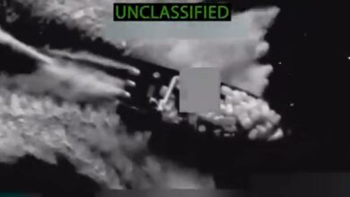 Footage from the strike operation.