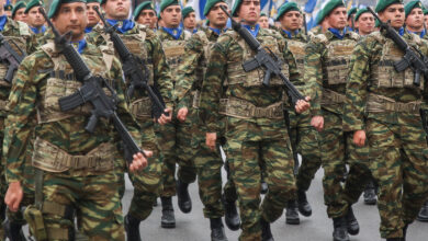 Greece, Athens, 2025/03/25. Military parade marking Greece s Independence Day in Athens on March 25, 2025. Photograph by Aris Oikonomou / Hans Lucas. Grece, Athenes, 2025/03/25 Defile militaire marquant le jour de l independance de la Grece a Athenes le 25 mars 2025. Photographie d Aris Oikonomou / Hans Lucas. (Photo by Aris Oikonomou / Hans Lucas via AFP)