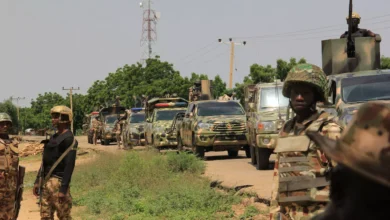 Nigerian soldiers in patrol.