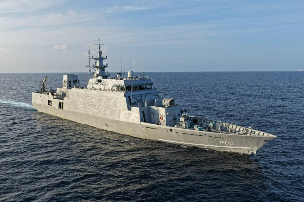 The indian Navy's INS Mahe (P80) Anti-Submarine Warfare Shallow Water Craft (ASW-SWC)