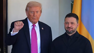 US President Trump with Ukrainian leader Zelensky.