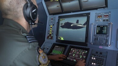 Squadron Leader Andy Brown, a Mission Systems Operator on the Royal Air Force Voyager Multi-Role Tanker Transport conducts air refuelling operations with a United States Marine Corps F-35B Lightning II during Exercise Pitch Black 2022. *** Local Caption *** Exercise Pitch Black is the Royal Australian Air Forces largest and most complex Large Force Employment exercise. Pitch Black 2022 is being conducted at RAAF Bases Darwin, Tindal and Amberley from 19 August to 08 September 22. This years exercise will host up to 2500 personnel and around 100 aircraft from 17 participating nations from around the globe. Activities such as Exercise Pitch Black recognise Australias strong relationships and the high value we place on regional security and fostering closer ties throughout the Indo-Pacific region. Exercise Pitch Black features a range of realistic, simulated threats which can be found in a modern battle-space environment and is an opportunity to test and improve our force integration, utilising one of the largest training airspace areas in the world. Exercise Pitch Black aims to further develop offensive counter air, air interdiction and strike, intelligence, reconnaissance and surveillance capabilities, as well as foster international co-operation with partner forces.