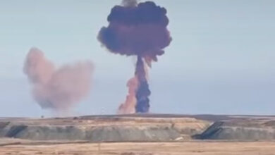 A Russian rocket explosion