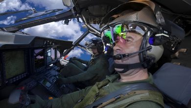 An aircraft crew wearing protective gear from Thales