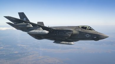 An F-35 Lightning II test pilot conducts flight test Sept. 10 to certify the carrier variant of the fighter aircraft for carrying the AGM-158C Long-Range Anti-Ship Missile (LRASM)