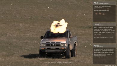 Drone strike on a pickup truck. Photo: Scout AI